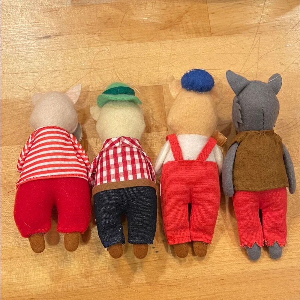 Set of Three Little Pigs 6” Target Ornaments -Soft Felt